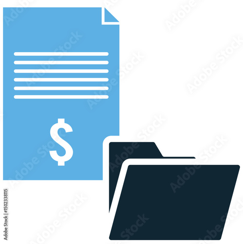 Financial document icon vector for reports, statements, and record keeping in business or finance. Ideal for office, accounting, and banking visual communication.