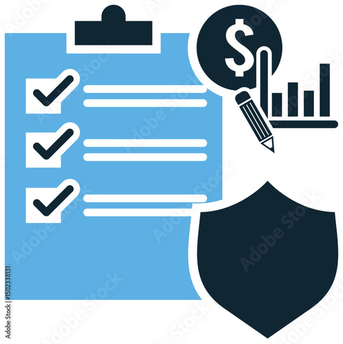 Finance policies icon vector for regulation, economic rules, and budget strategy. Ideal for business documents, legal finance frameworks, and economic policy communication.