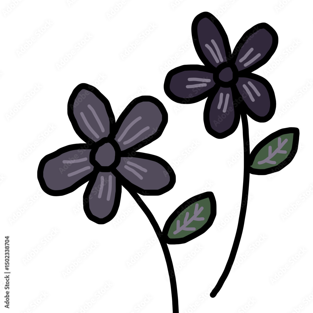 Fototapeta premium vector flowers hand drawing illustration