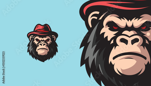 Fierce Gorilla Mascot Logo – Powerful Primate Vector Design