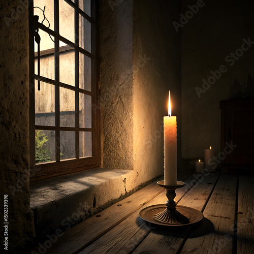 candle light in the window