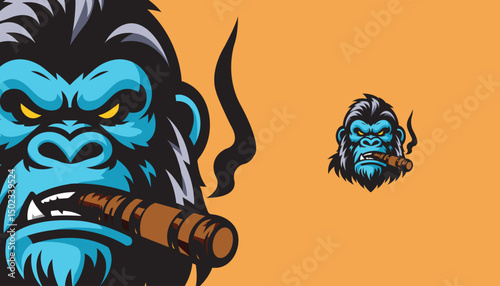Fierce Gorilla Mascot Logo – Powerful Primate Vector Design