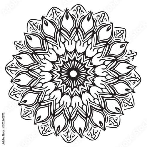 Outline Mandala for Coloring Book Page. Oriental Mandala vector. Mandala Coloring book line art vector illustration. Vector abstract mandala pattern