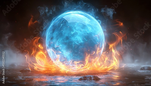 Magical sphere of fire and ice
