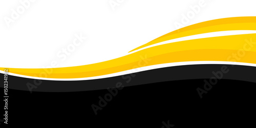 Abstract black and yellow wavy business background. Vector illustration