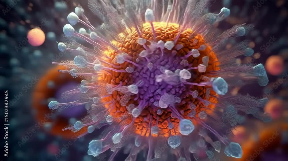 Bacteria and Virus Movement Under Microscope,  Microbiology, Pandemic, Disease Spread Animation