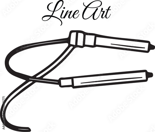 Jump Rope Line Art Illustration