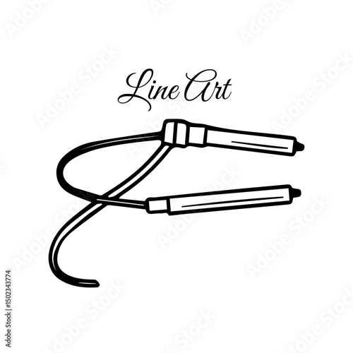 Jump Rope Line Art Illustration