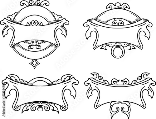 an oval or oblong decorative frame often used to hold text or images