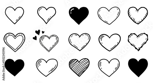 Hand-Drawn Hearts Collection: Sketchy Love Icons