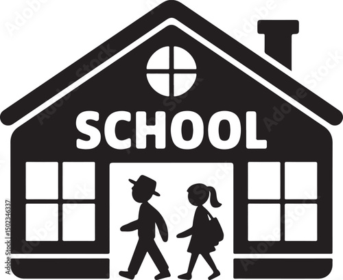 Students Walking to School Silhouette

Backpack Ready – School Time Vector

First Day of School Silhouette Scene

Back to School Bus Arrival Vector Art

Books, Bell & Kids – School Silhouette Design