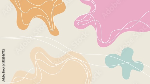 Modern colorful line abstract background with dynamic wavy shapes. Minimal flowing wavy shapes background, illustration.