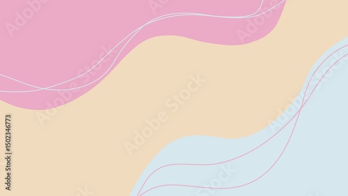 Modern colorful line abstract background with dynamic wavy shapes. Minimal flowing wavy shapes background, illustration.