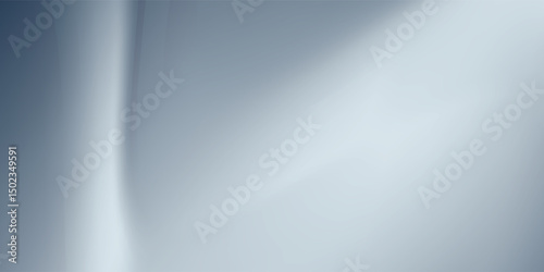 Blue white gradient abstract pattern studio background Light gives luxurious shine. Walls and floor of room sparkling, flat metal, with deep curves and dimensions.  vector eps10