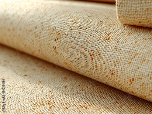 Beige fabric texture close-up photo