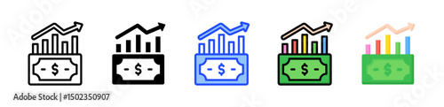 Dividend Icon Collection With Multiple Styles