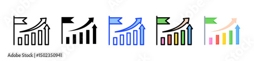 Growth Icon Collection With Multiple Styles