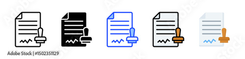 Regulatory Approval Icon Collection With Multiple Styles