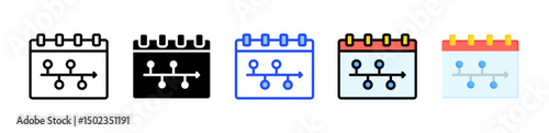 Time Line Icon Collection With Multiple Styles