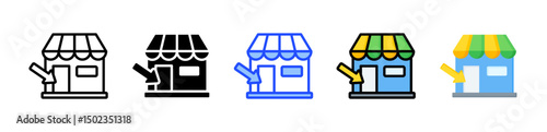 Market Entry Icon Collection With Multiple Styles