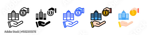 Acquisition Icon Collection With Multiple Styles