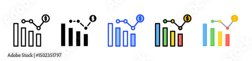 Market Trends Icon Collection With Multiple Styles