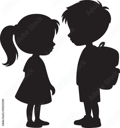 Students Walking to School Silhouette

Backpack Ready – School Time Vector

First Day of School Silhouette Scene

Back to School Bus Arrival Vector Art

Books, Bell & Kids – School Silhouette Design