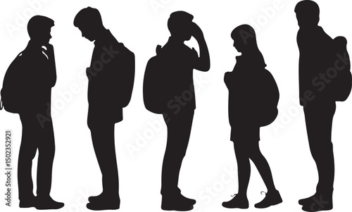 Students Walking to School Silhouette

Backpack Ready – School Time Vector

First Day of School Silhouette Scene

Back to School Bus Arrival Vector Art

Books, Bell & Kids – School Silhouette Design