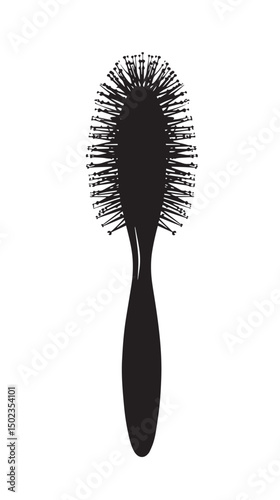 Hairbrush silhouette isolated on white background
