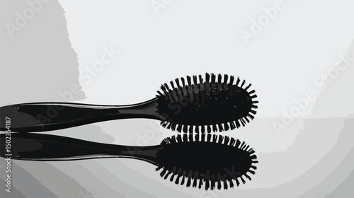Hairbrush silhouette isolated on white background