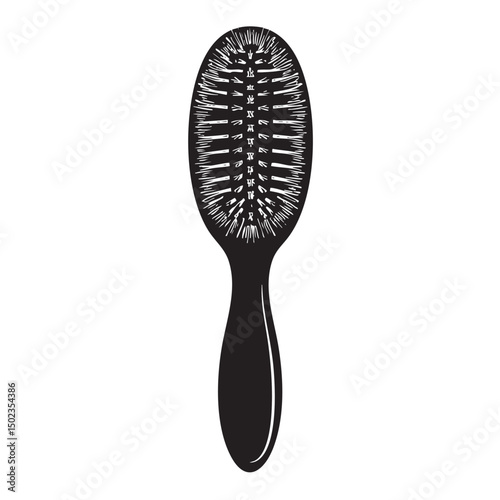 Hairbrush silhouette isolated on white background