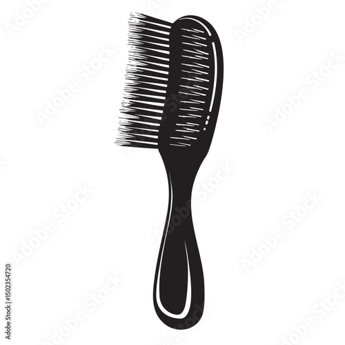Hairbrush silhouette isolated on white background