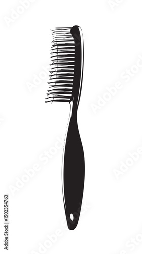 Hairbrush silhouette isolated on white background