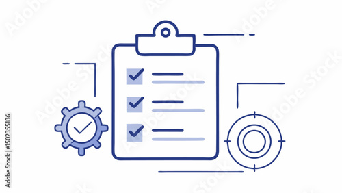 Compliance stroke icon collection designed with checklist and task icons suitable for regulations, legal processes, workplace audits, and project management needs.
