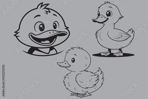 Cute cartoon chicken and egg characters in a colorful animal illustration set