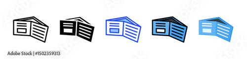 Empty Wallet Icon Collection With Multiple Styles