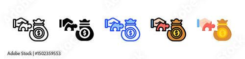 Economic Stimulus Icon Collection With Multiple Styles