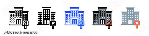 Business Closing Icon Collection With Multiple Styles