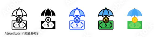 Emergency Funds Icon Collection With Multiple Styles