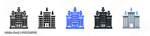Business Downsizing Icon Collection With Multiple Styles