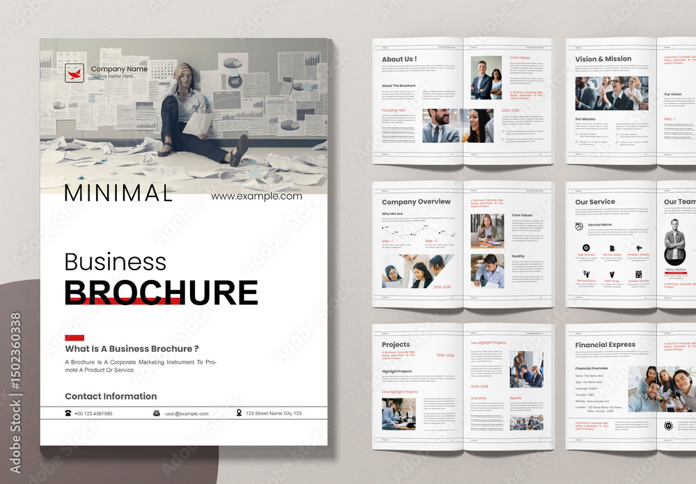 Small Business Brochure Examples Minimal Business Brochure Layout Stock Template | Adobe Stock