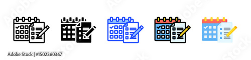 Content Plan Icon Collection With Multiple Styles