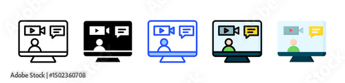 Live Streaming Icon Collection With Multiple Styles