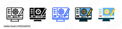 Content Editing Icon Collection With Multiple Styles