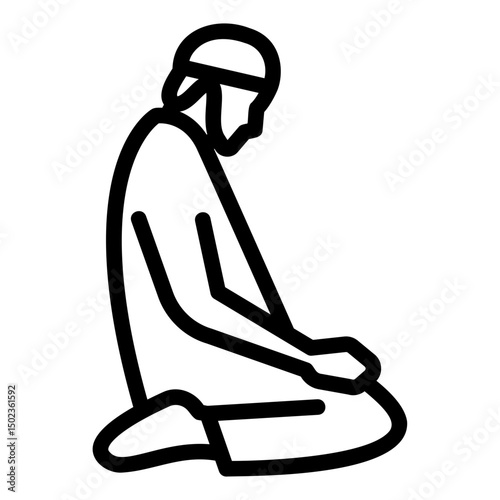 muslim prayer Line Icon