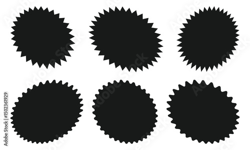 Starburst price. Black Sale and discount stickers. Promotion tags collection. Isolated Vector illustration on white background. Eps 10.