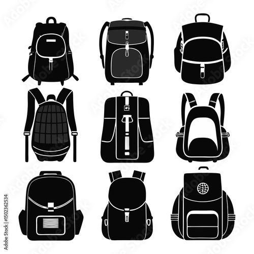 Backpack and Rucksack Silhouettes