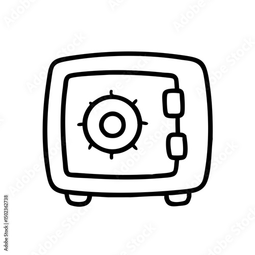 Metal Bank Safe Icon In Flat Style