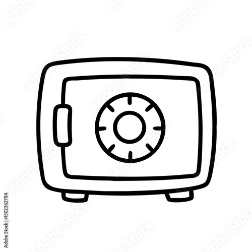 Metal Bank Safe Icon In Flat Style