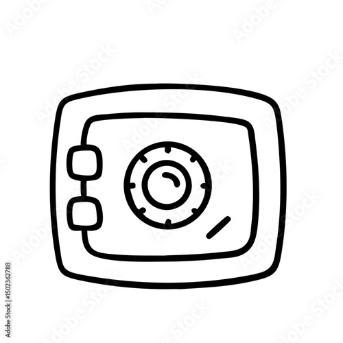 Metal Bank Safe Icon In Flat Style